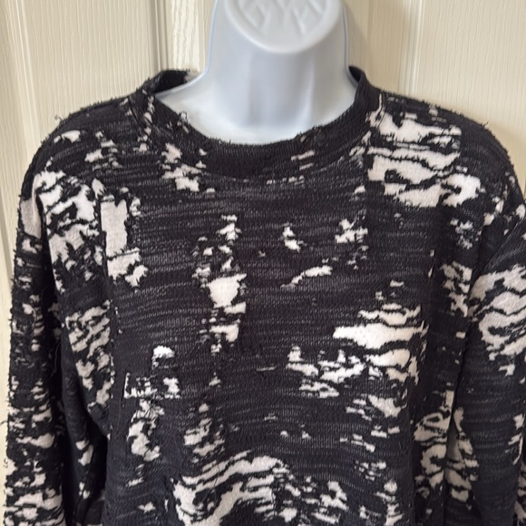 BOBI Destroyed Knit Cropped Sweatshirt - Picture 3 of 7